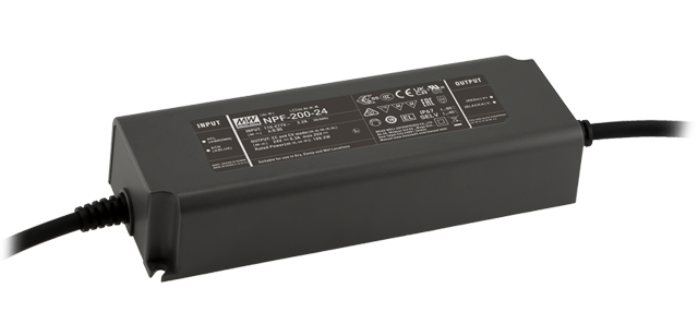 Driver LED plástico voltaje dimmer 3 en 1 PFC IP67 200W NPF-200