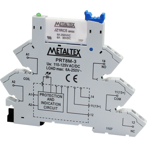 Interfaz de relé riel DIN 6.2mm libre mantenimiento contacto normal AgNi serie PRZM-1R