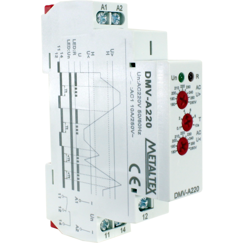 Relé de protección contra sub y sobre tensión monofásico 220VAC  SPDT serie DMV-A220