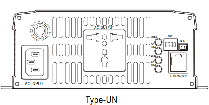 Inversor onda pura con UPS bypass 1700W NTU-1700