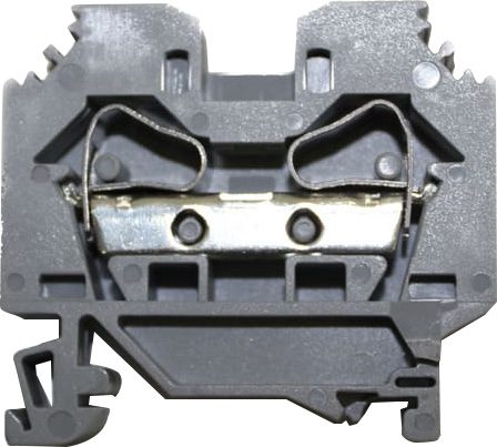 Bornera riel din 10mm² libre mantenimiento con resorte 2 vías lateral BM10