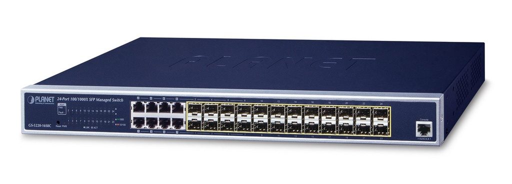 Switch L2+ 24 Puertos 100/1000X SFP + Switch Administrado TP Compartido de 8 Puertos