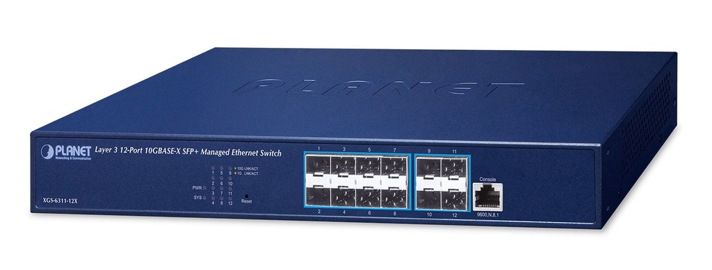 Switch Ethernet administrado Capa 3 de 12 puertos 10GBASE-X SFP+