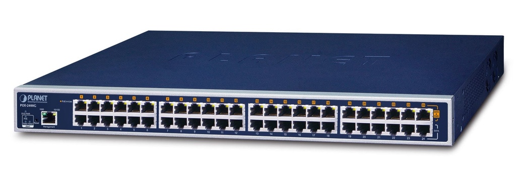 Concentrador de inyector administrado PoE+ IEEE 802.3at Gigabit de 24 puertos (440 vatios)