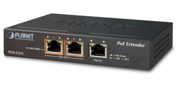 Extensor PoE Gigabit de 1 puerto 802.3at PoE+ a 2 puertos 802.3af/at