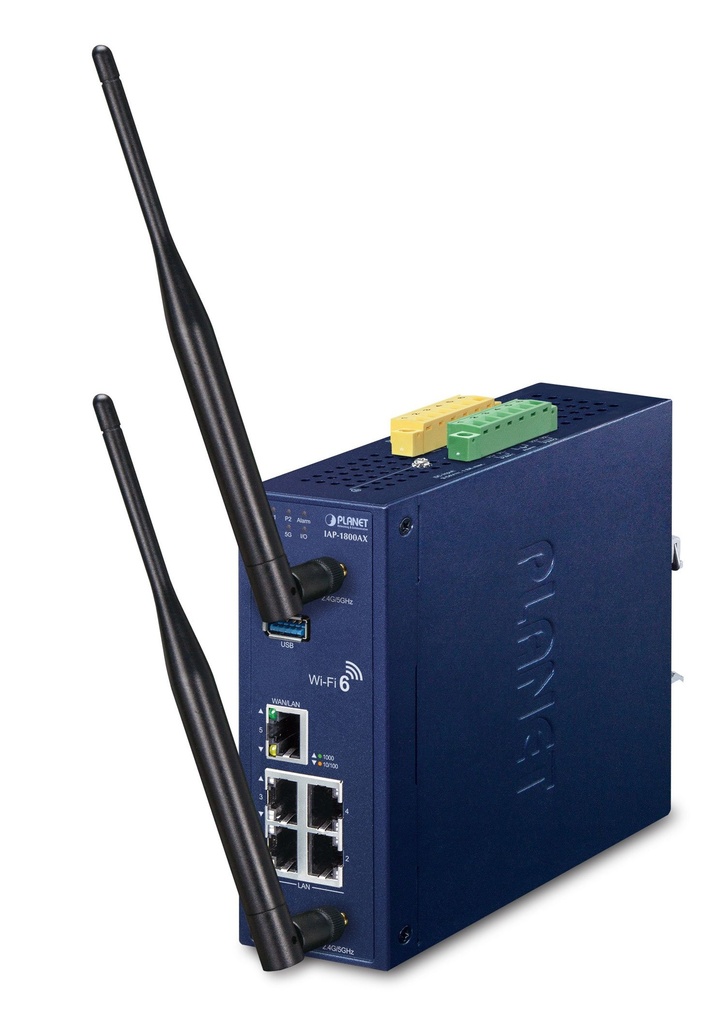 Punto de acceso inalámbrico industrial de doble banda 802.11ax 1800Mbps con 5 puertos LAN 10/100/1000T