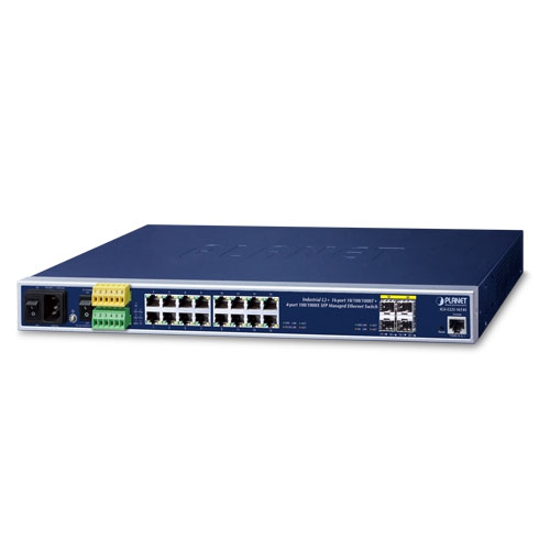 Switch Ethernet administrado SFP industrial L2+ de 16 puertos 10/100/1000T + 4 puertos 100/1000X (-40~75 grados C)