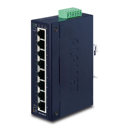 Switch Gigabit Ethernet industrial de 8 puertos 10/100/1000Mbps (temperatura de funcionamiento de -40~75 grados C)