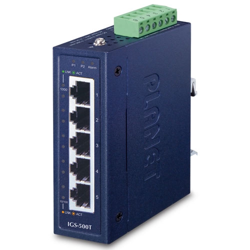 Switch Gigabit Ethernet industrial compacto de 5 puertos 10/100/1000T (temperatura de funcionamiento de -40 a 75 grados C)