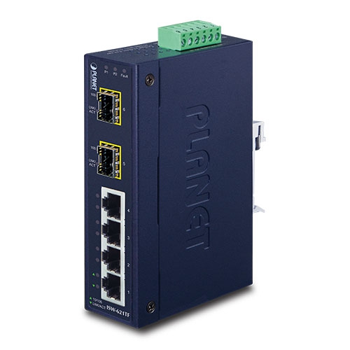 Switch Ethernet industrial SFP 10/100Base-TX de 4 puertos + 100Base-FX de 2 puertos (temperatura de funcionamiento de -40 ~ 75 grados C)