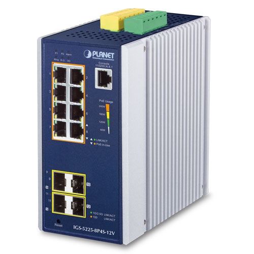 Switch Industrial L2+ 8 puertos 10/100/1000T 802.3at PoE + 2 puertos 100/1G SFP + 2 puertos 100/1G/2.5G SFP Switch Ethernet administrado con amplificador de 12 V (-40~75 grados C)