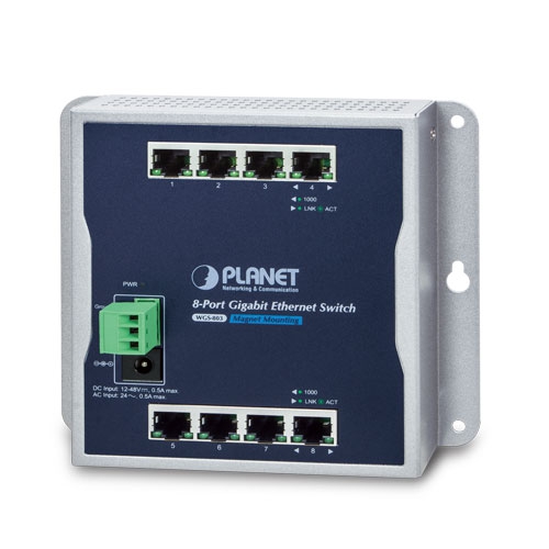 Switch Gigabit Ethernet de pared de 8 puertos 10/100/1000T