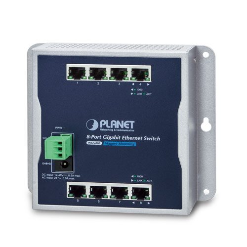 Switch Gigabit Ethernet de pared de 8 puertos 10/100/1000T