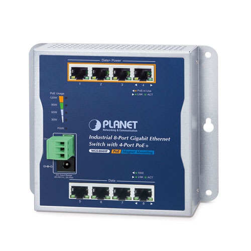 Switch Gigabit Ethernet de pared de 8 puertos 10/100/1000T con PoE+ de 4 puertos