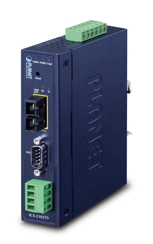 Servidor de Dispositivo Serie Industrial IP30 de 1 Puerto RS232/RS422/RS485 (1 x 100FX SC, SM/30 km, -40~75 Grados C)