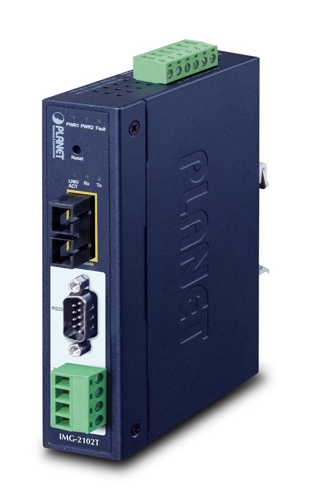 Puerta de enlace Modbus industrial IP30 de 1 puerto RS232/RS422/RS485 (1 x 100FX SC, MM/2 km, -40~75 grados C)