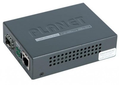 10/100/1000BASE-T to 100/1000BASE-X Media Converter (mini-GBIC, SFP) - Distance Depending on SFP Module.