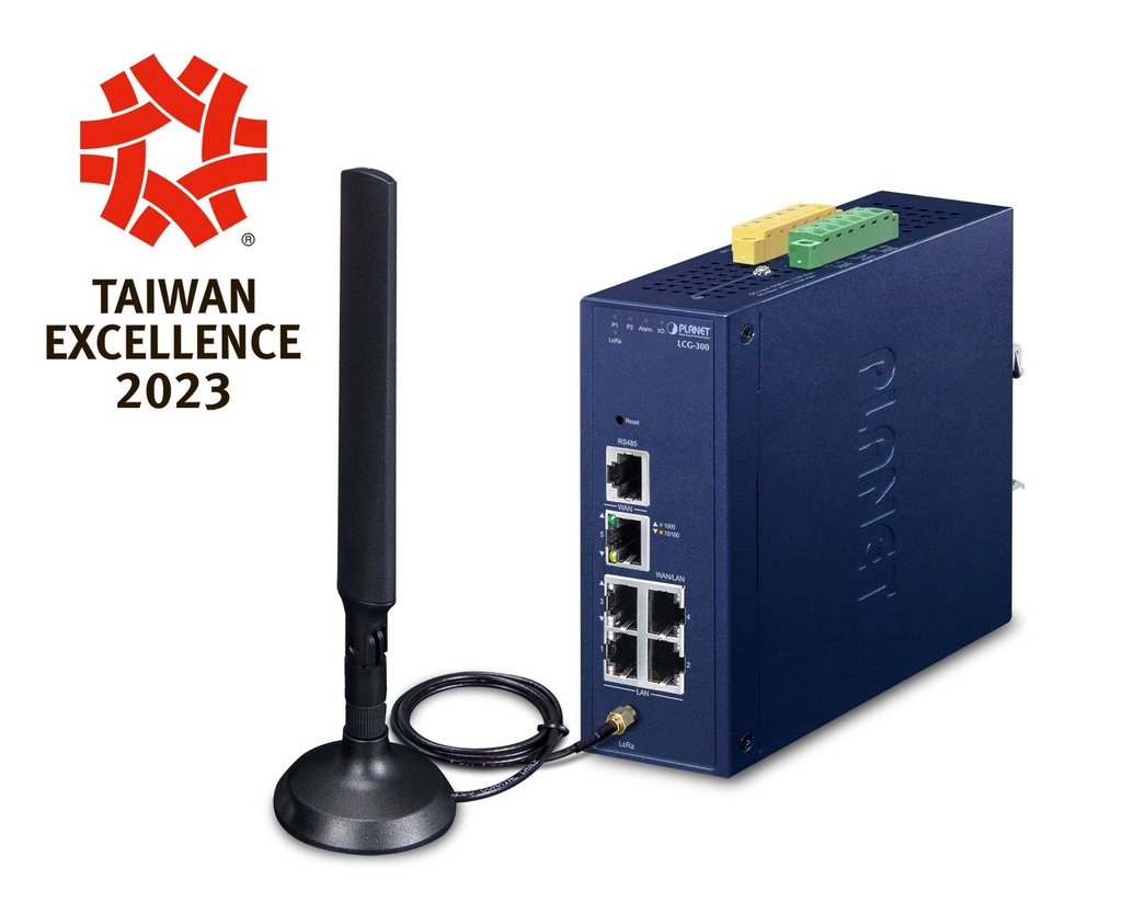 Gateway celular industrial LoRaWAN + 5G NR con 5 puertos 10/100/1000T