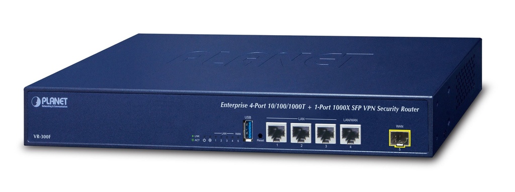 Enrutador de seguridad VPN SFP empresarial de 4 puertos 10/100/1000T + 1 puerto 1000X