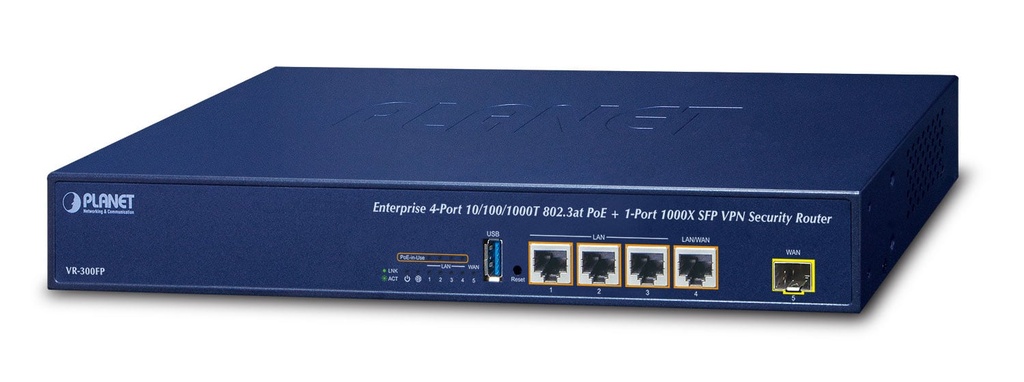 Enrutador de seguridad VPN Enterprise de 4 puertos 10/100/1000T 802.3at PoE + 1 puerto 1000X SFP