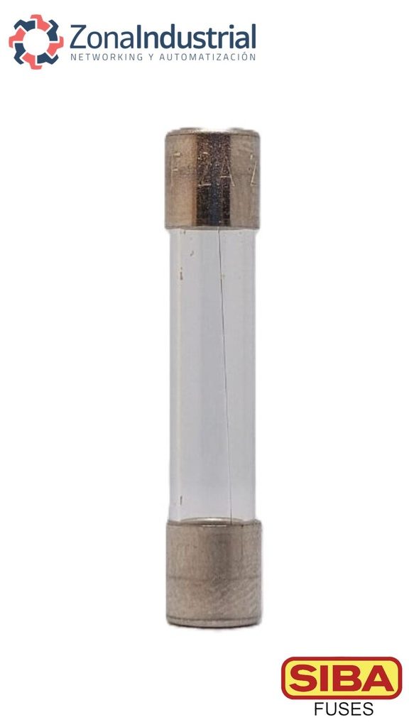 Fusible SIBA 6.3x32mm, vídrio L, 250V ac, curva F (Rápido)