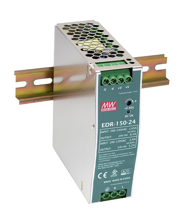 Fuente de poder Riel DIN metálica 150W EDR-150-24