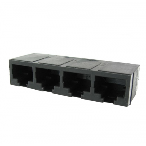 Conector modular jack 4 puertos RJ45 8P8C