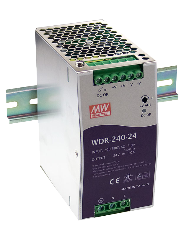 Fuente de poder Riel DIN Bifásica 240W WDR-240