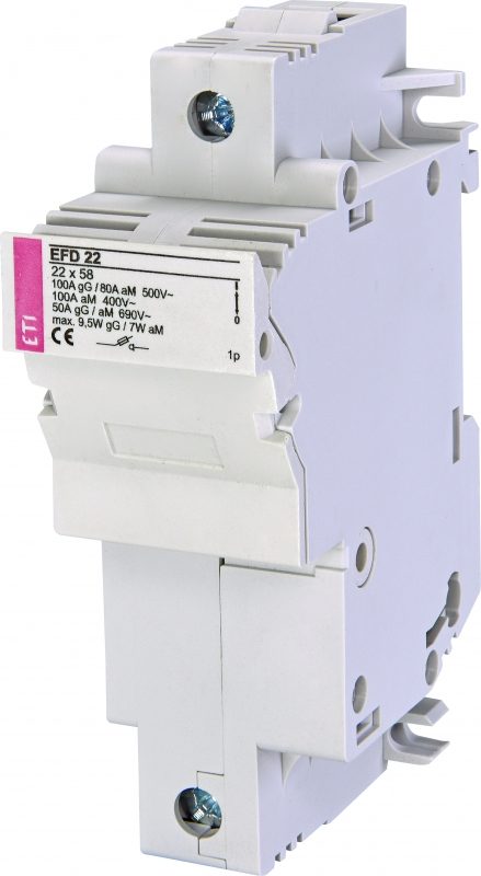 Base Portafusible 22x58, 690VAC / 600VDC 100A max. marca ETI