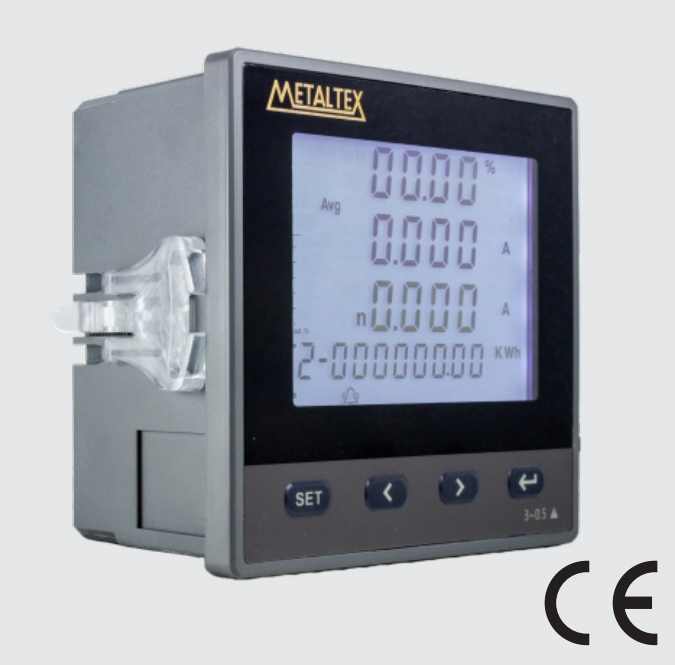 Multimedidor de Energía Trifásica, LCD 96x96mm, Alimentación 85-265VCA/VCC, RS485 MODBUS RTU