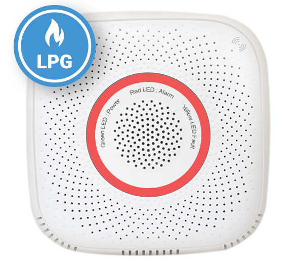 Sensor de gas inteligente Wi-Fi con alarma de sonido y luz. Certificado