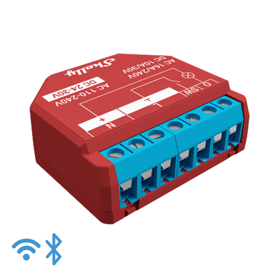 Relé inteligente con medidor de energía operado por WiFi, 1 canal 15A con contactos secos