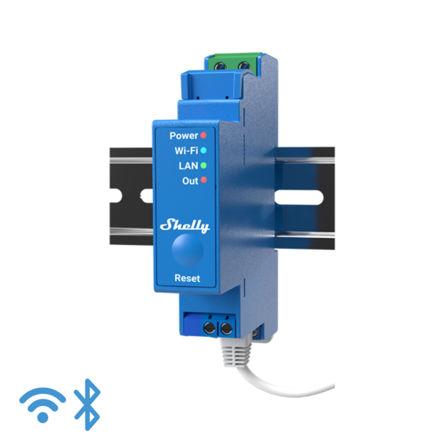 Relé Inteligente Profesional Riel DIN de 1 Canal con Contacto Seco