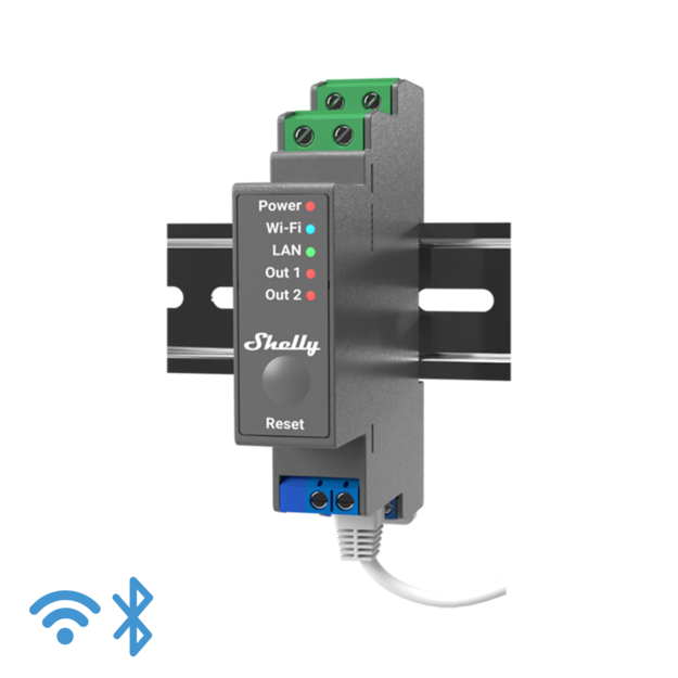 Relé Inteligente Bifásico de 2 Canales (Contactos Secos), que Admite un Dispositivo Total Máximo de 15A por Canal