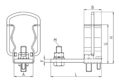 Clip porta fusible con barra conexión 200amp max. para Media Tensión