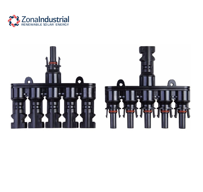 Conector MC4 Quintuple (5 a 1) Par Macho y hembra Solar 5T