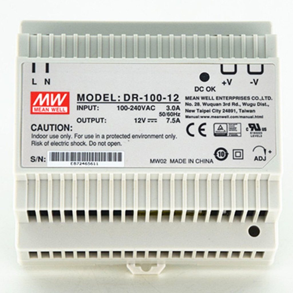 Fuente de Poder riel DIN 12V 7.5A 90W