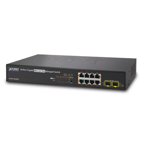 Switch administrado L2+ 8-Port 10/100/1000T + 2 100/1000X SFP Managed 802.3at PoE Switch