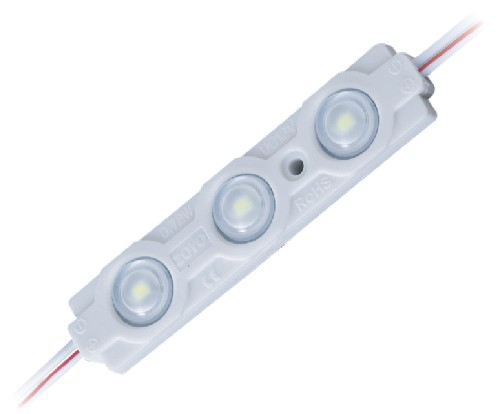 Módulo LED 12V 3 LED SMD2835 CV 6000K-6500K 160° lente 1W