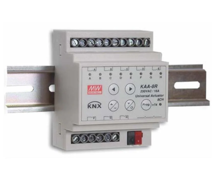 Relé industrial KNX Dimming Actuator 8 Ch, 16A por canal