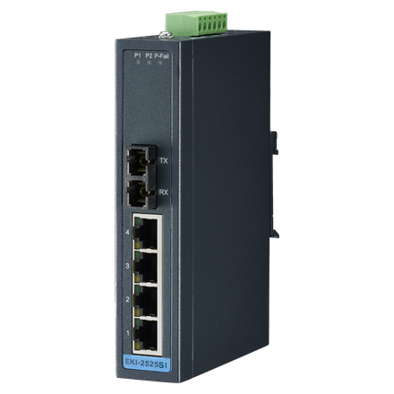 Switch Ethernet 4FE+1FE SC Single-mode Unmanaged, -40~75℃