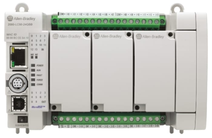 Programmable Controller, Micro 850, 24 Point, 14 x 120 Volt AC Inputs, 10 Relay Outputs, 24 Volt DC, Fixed Terminals