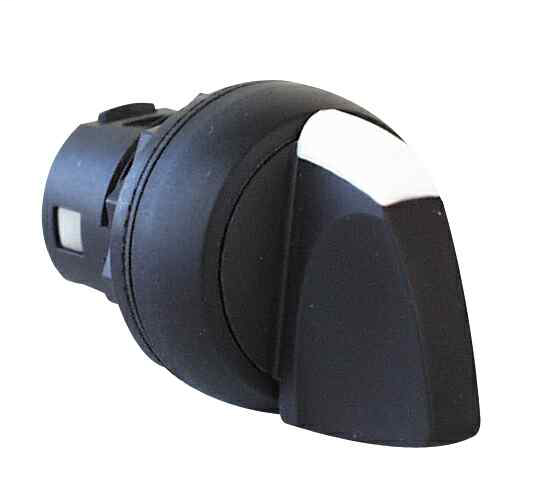 3 Position Selector Switch, Plastic, Spring Return from Both, Black, Standard Knob