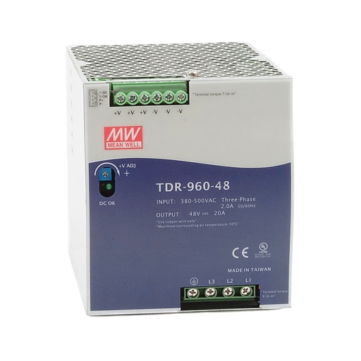 Fuente de poder Riel DIN trifásica 960W TDR-960