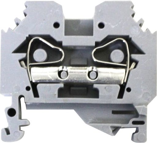 Bornera riel din 6mm² libre mantenimiento con resorte 2 vías lateral BM6