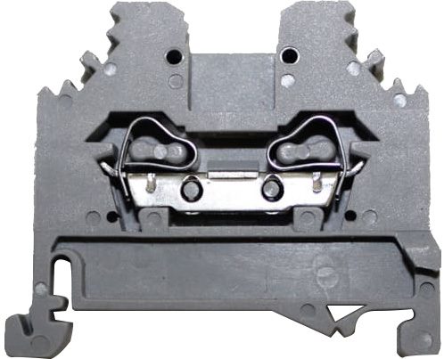 Bornera riel din 2mm² libre mantenimiento con resorte 2 vías lateral BM2