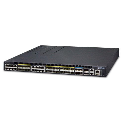 [XGS3-24242] Capa 3, 24 puertos 100/1000X SFP + TP compartido de 8 puertos + Switch administrado apilable 10G SFP+ de 4 puertos (100~240 V CA, 36-75 V CC)