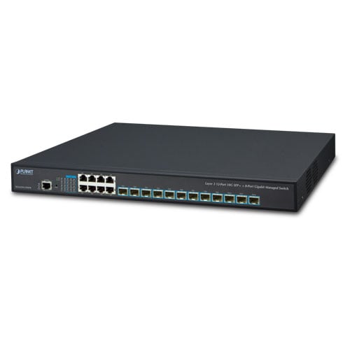 [XGS-6350-12X8TR] Switch administrado de capa 3, 12 puertos, 10G SFP+ +8 puertos 10/100/1000T con alimentación redundante dual de 100~240 V CA