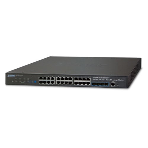 [SGS-6341-24T4X] Switch administrado apilable de capa 3 de 24 puertos 10/100/1000T + 4 puertos 10G SFP+