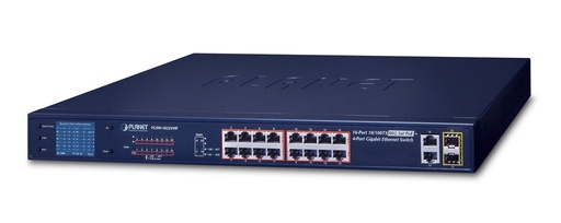 [FGSW-1822VHP] Switch Ethernet SFP de 16 puertos 10/100TX 802.3at + 2 puertos Gigabit TP + 2 puertos SFP con monitor LCD PoE